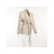 New Designer Pockets Ruched Leather Blazer Coats