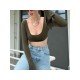 Flare Sleeve Sexy Cropped Tops