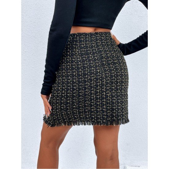 Ladies Black Zipper Up Short Skirts