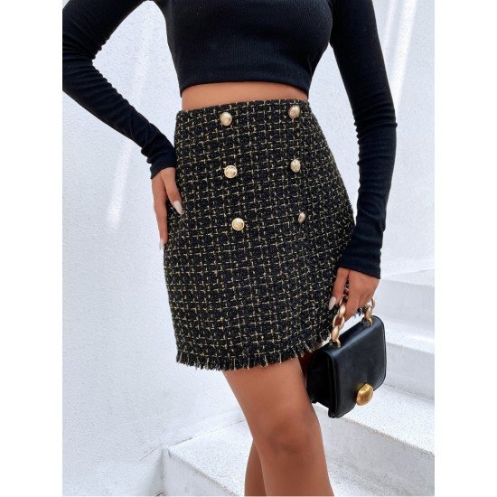 Ladies Black Zipper Up Short Skirts