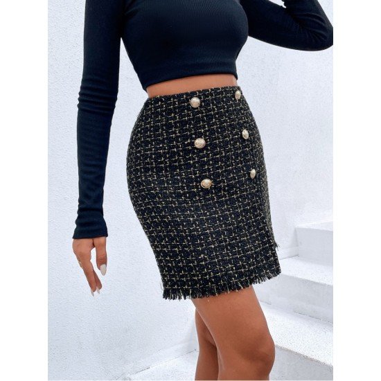 Ladies Black Zipper Up Short Skirts