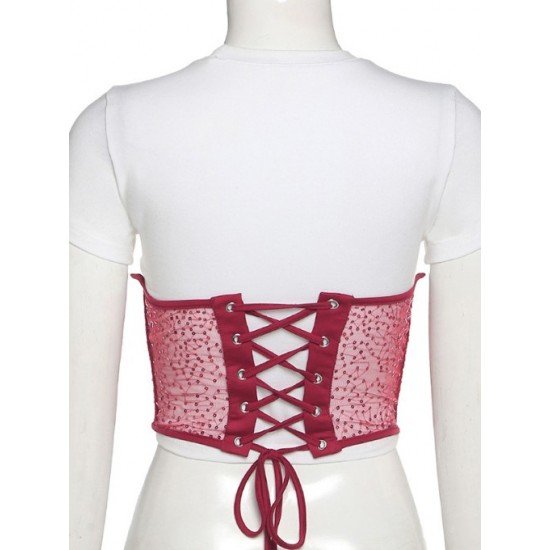 Easy Matching Lace-Up Lace Waist Corset