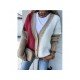  2022 Loose V-Neck Knitting Colorblock Cardigan Sweater