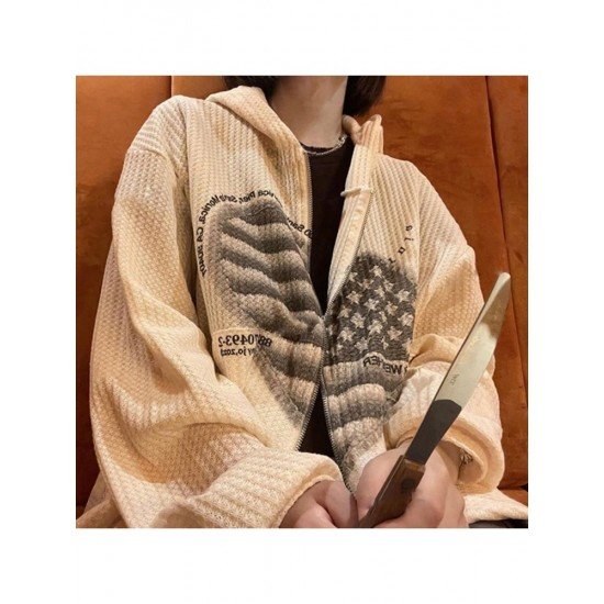 Heart Pattern Hooded Collar Women Coats