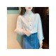  2022 Temperament Pure Color Bead Lace Shirt