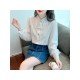  2022 Temperament Pure Color Bead Lace Shirt