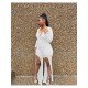 V Neck Slit Jumpsuits For Women