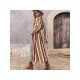 Casual Striped Long Sleeve Shirt Long Coats