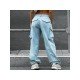 Casual Pure Color Cargo Trousers For Women