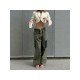 Casual Pure Color Cargo Trousers For Women