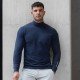  Men's Skinny Round Neck Long Sleeve Top