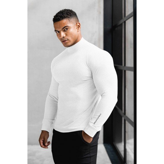  Men's Skinny Round Neck Long Sleeve Top