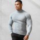  Men's Skinny Round Neck Long Sleeve Top