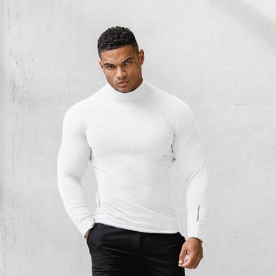  Men's Skinny Round Neck Long Sleeve Top