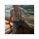  Summer Lapel Striped Short Sleeve Men's Shirt