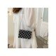 Ladies Black White Grid Rhinestone Chain Shoulder Bags