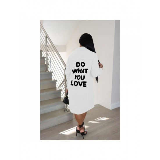  Casual Letter Printing Loose Long Sleeve Dress