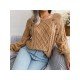  Pure Color Crew Neck Women's Casual Sweater