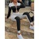  Fashion Contrast Color Zipper Women's Casual Sets