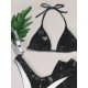 Sexy Halter Backless Women's Bikini Three-Piece Swimsuit