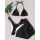 Sexy Halter Backless Women's Bikini Three-Piece Swimsuit