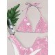 Sexy Halter Backless Women's Bikini Three-Piece Swimsuit