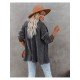  Loose Contrast Color Women's Long Sleeve Coats