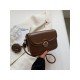  Personalized Lock PU Pure Color Shoulder Bags