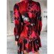  V-Neck Printing Women's Long Sleeve Dress