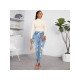  Fashion Heart Printed Ripped Women's Denim Jeans