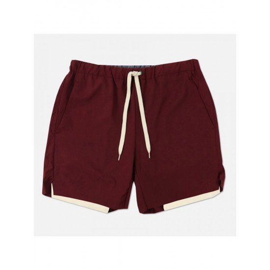 Embroidery Patchwork Drawstring Short Trousers For Men