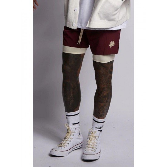 Embroidery Patchwork Drawstring Short Trousers For Men