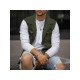  Men's Casual Pure Color Raw Edge Button Vest