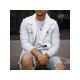  Men's Casual Pure Color Raw Edge Button Vest