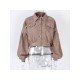  Lantern Sleeve Corduroy Pure Color Short Coats