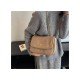 Simple Brown Twist Lock Shoulder Bags