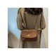 Simple Brown Twist Lock Shoulder Bags