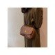 Simple Brown Twist Lock Shoulder Bags