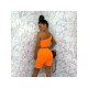 One Shoulder Cut Out Matching 2 Piece Short Sets