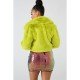  Pure Color Plush Short Jacket For Women