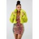  Pure Color Plush Short Jacket For Women