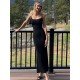  Temperament Sexy U Neck Backless Long Dress