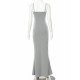  Temperament Sexy U Neck Backless Long Dress