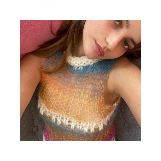  Spring See Through Knitting Women's Crop Vest