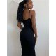  Temperament Sexy U Neck Backless Long Dress