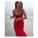  Summer Sexy Backless Pure Color Women's Sleeveless Dress