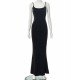  Temperament Sexy U Neck Backless Long Dress