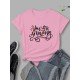 Letter Printed Simple Design T Shirts For Women