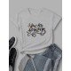 Letter Printed Simple Design T Shirts For Women