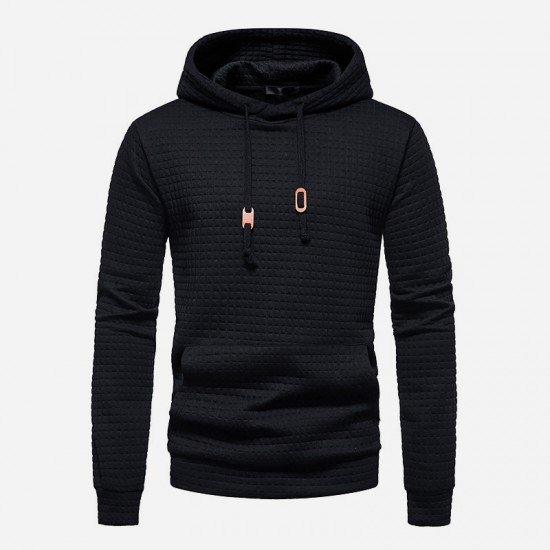  Casual Loose Pure Color Men's Hooded Sweater